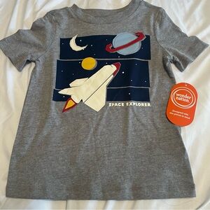 Wonder Nation Space Rocket-ship Boys 4 Short Sleeve Shirt